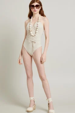Costume intero lamè - Bianco