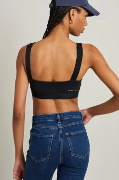 Crop top in tessuto tecnico - Nero