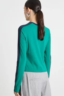 Crop T-shirt con maniche lunghe - Verde