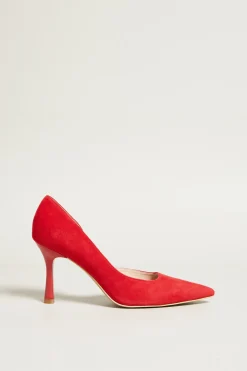 Décolleté in pelle - Rosso