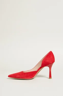 Décolleté in pelle - Rosso