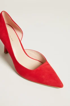 Décolleté in pelle - Rosso