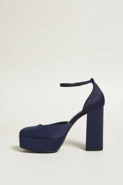 Décolleté con plateau - Blu