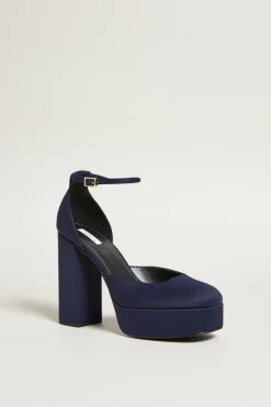 Décolleté con plateau - Blu