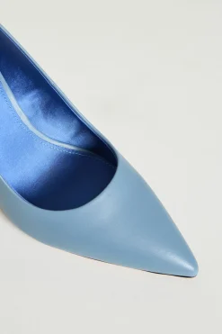 Décolleté in pelle - Azzurro