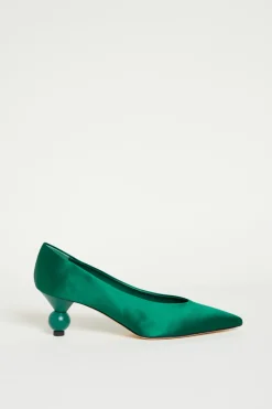 Décolleté in raso - Verde