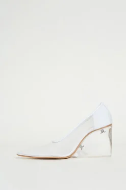 Décolleté trasparenti con zeppa - Bianco