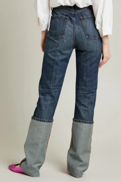 Denim con risvolto extra - Blu Scuro