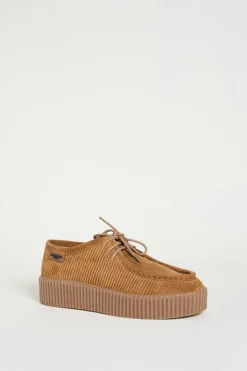 Derby in suede a costine - Cammello