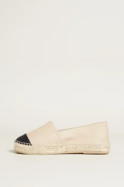 Espadrillas in pelle - Beige Chiaro Nero