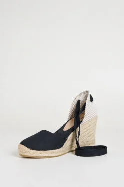 Espadrillas con zeppa - Nero