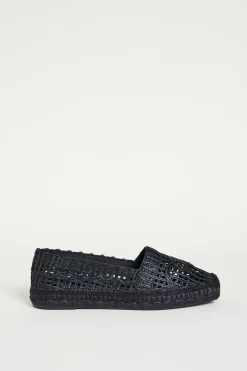 Espadrillas effetto rafia - Nero