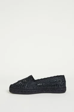 Espadrillas effetto rafia - Nero