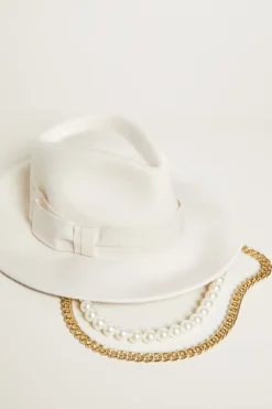 Fedora a tesa larga - Latte