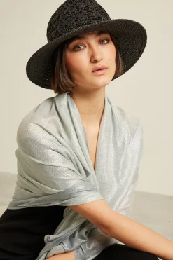 Fedora in rafia - Nero