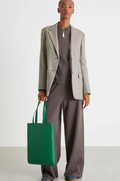 Felpa boxy con zip - Marrone