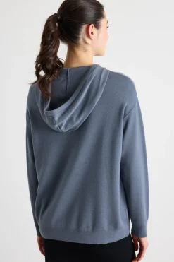 Felpa con cappuccio a coulisse - Blu