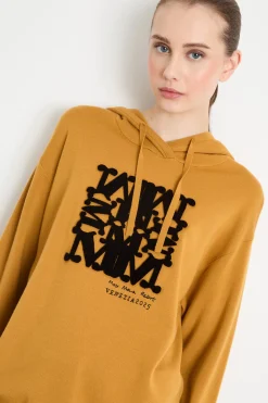 Felpa con cappuccio a coulisse - Giallo