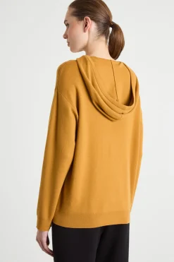 Felpa con cappuccio a coulisse - Giallo