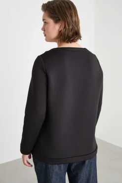 Felpa con strass - Nero
