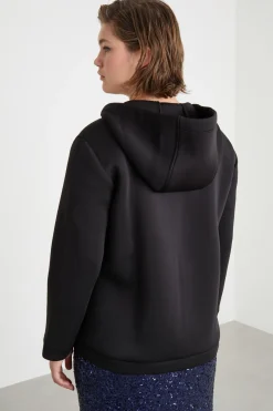 Felpa con tasche a marsupio - Nero