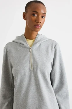 Felpa con zip e cappuccio - Grigio