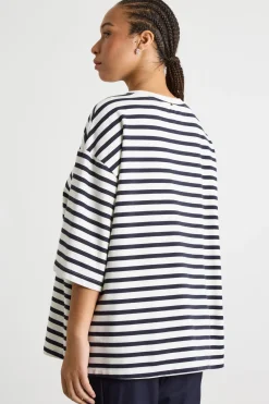 Felpa in jersey con ricami - Bianco Blu