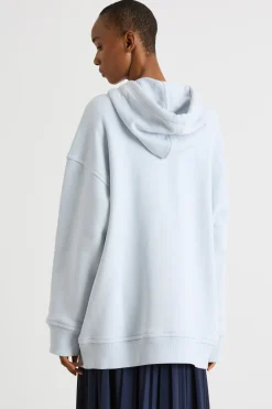 Felpa oversize con cappuccio - Azzurro