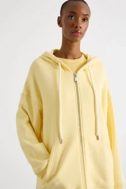 Felpa oversize con cappuccio - Giallo