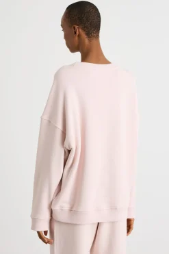 Felpa oversize con zip sulle maniche - Rosa