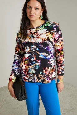 Felpa stampata - Nero Fucsia Blu