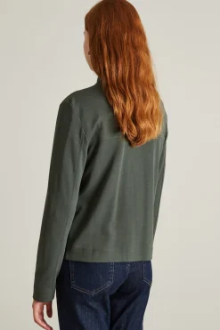 Felpa stile bomber con zip - Verde Scuro