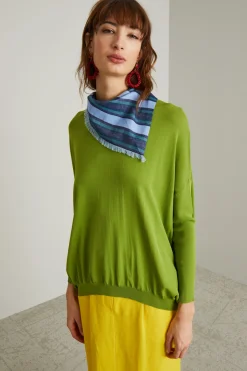 Foulard a triangolo in cotone - Blu