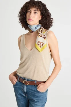 Foulard in pura seta - Marrone Giallo