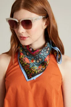 Foulard in seta - Nero Azzurro Rosso