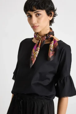 Foulard stampato - Marrone