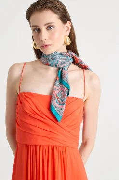 Foulard stampato - Rosa Azzurro