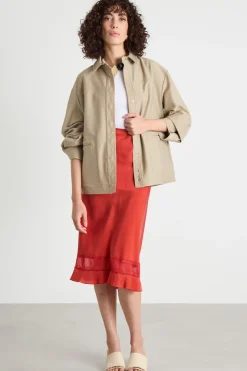 Giacca a camicia in tela - Beige