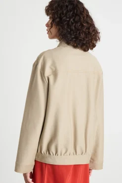 Giacca a camicia in tela - Beige