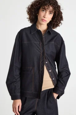 Giacca a camicia in tela - Blu