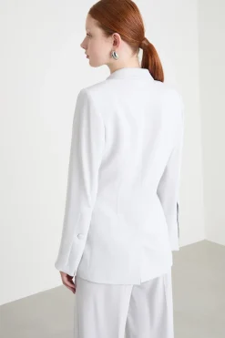 Giacca aderente con nastro - Bianco
