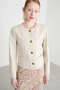 Giacca aderente con tasche - Bianco
