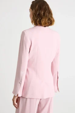 Giacca aderente in cady con nastro - Rosa