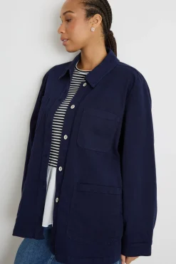 Giacca ampia in bull - Blu