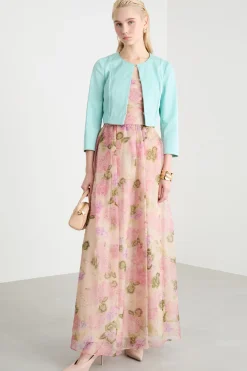 Giacca bolero con ganci - Azzurro