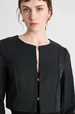 Giacca bolero con ganci - Nero