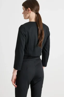 Giacca bolero con ganci - Nero