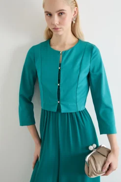 Giacca bolero con ganci - Verde