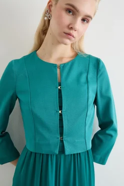 Giacca bolero con ganci - Verde