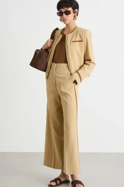Giacca boxy con tasche - Cammello